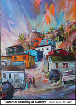 Summer Morning at Battery, Oil on Canvas